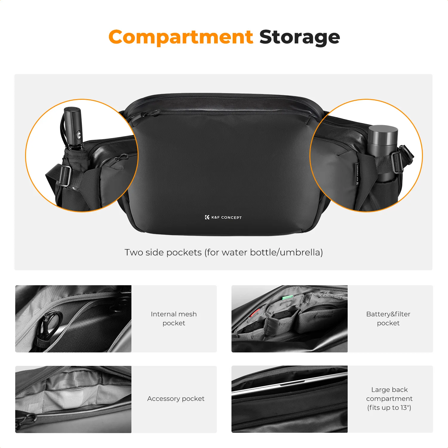 K&F CONCEPT 2-in-1 Schouder Tas Dagelijks Gebruik & Multifunctionele Fotografie Crossbody Camera DSLR Rugzak K&F CONCEPT 2-in-1 Schouder Tas Dagelijks Gebruik & Multifunctionele Fotografie Crossbody Camera DSLR Rugzak
