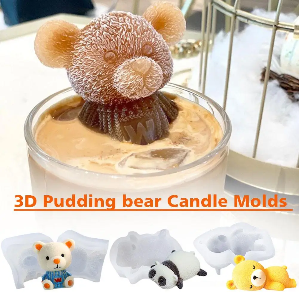 

Силиконовые 3d формы для мыла ручной работы с милым медведем, полимерная глина, форма для конфет, инструменты для украшения торта, шоколада, помадки, «сделай сам», формы в виде свечи W7h0