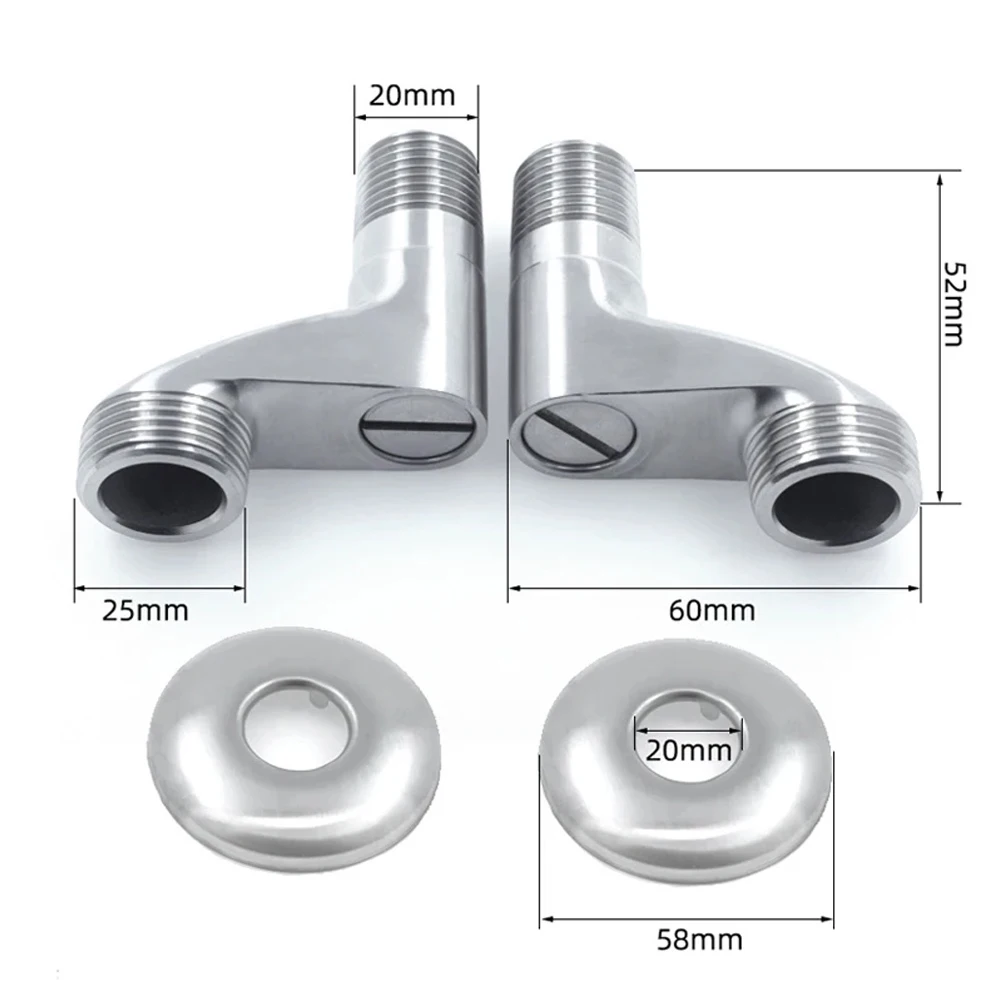Faucet Accessories Adjustable Angle Valve Replacement Shower Faucet Adapter Part Stainless Steel Shower Faucet Extended Joint Accessories