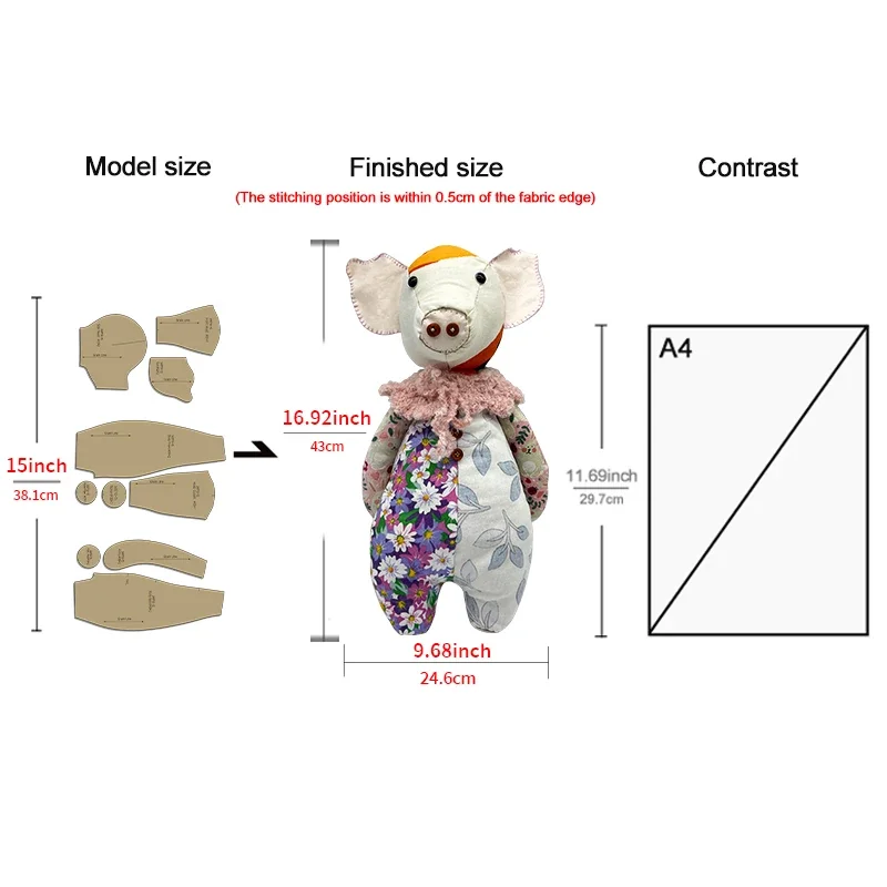 YOMDID 10pcs Memory Pig Making Kraft Stencils DIY Pig Shape Quilting Templates Handmade Sewing Tools Stencil Craft Decorations