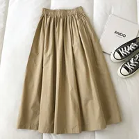 Women Black skirt midi High waist korean style Pleated a line Vintage Clothing 2025 new Summer Casual Fashion Ladies Work Wear - Image 4