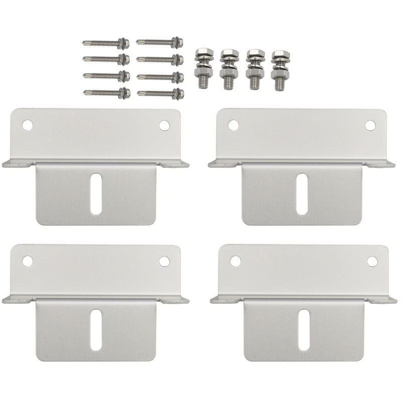 

4Pc Solar Panel Mounting Brackets Flat Roof Mount Kit For RV Trailers Boats Yachts Solar System Installation Accessories