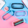 1/5pc Plastic Transparent Jewelry Storage Makeup Bag Simple Stationery Pencil Case Portable Travel Organizer Cosmetic Case 2