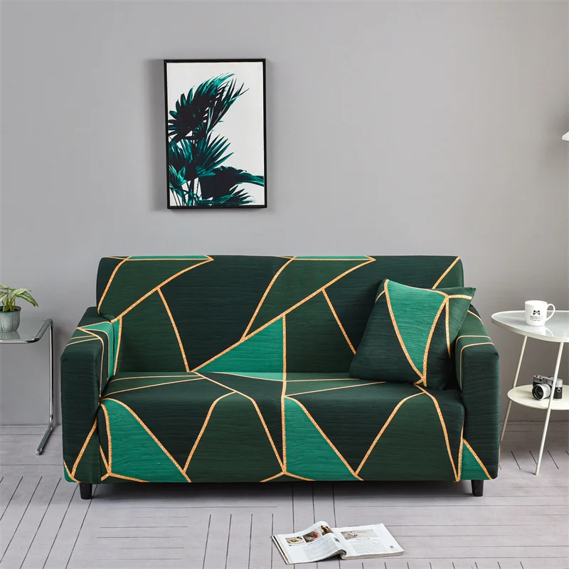 Sunflower Elastic Sofa Covers for Living Room Geometric ArmChair Loveseat Couch Cover Corner L Shaped Sofa Need Order 2Pcs Cover 6