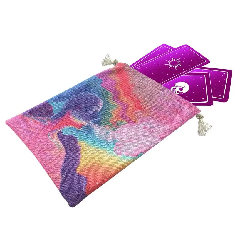 

Tarot Drawstring Bag Drawstring Tarot Pouch Rune Bag Jewelry Pouch Portable Dice Holder Drawstring Velvet Bag For Tarot Cloth