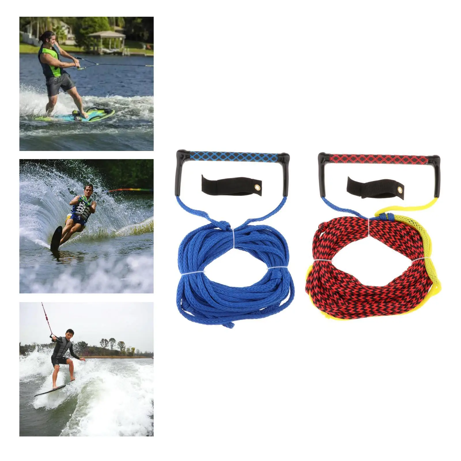 Watersports Rope 23m Water Ski Tow Rope Harness Handle Wakeboard Boat Speedboat Boat Tow Rope with Grip Wakesurf