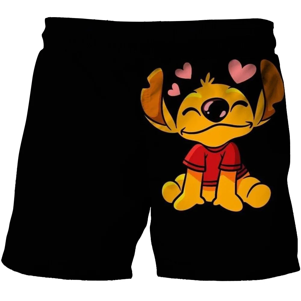 

Y2k Kawaii Lilo Stitch Fun Cartoon Shorts for Boys Summer Beach Pants Hot selling Pattern Printed Street Clothing
