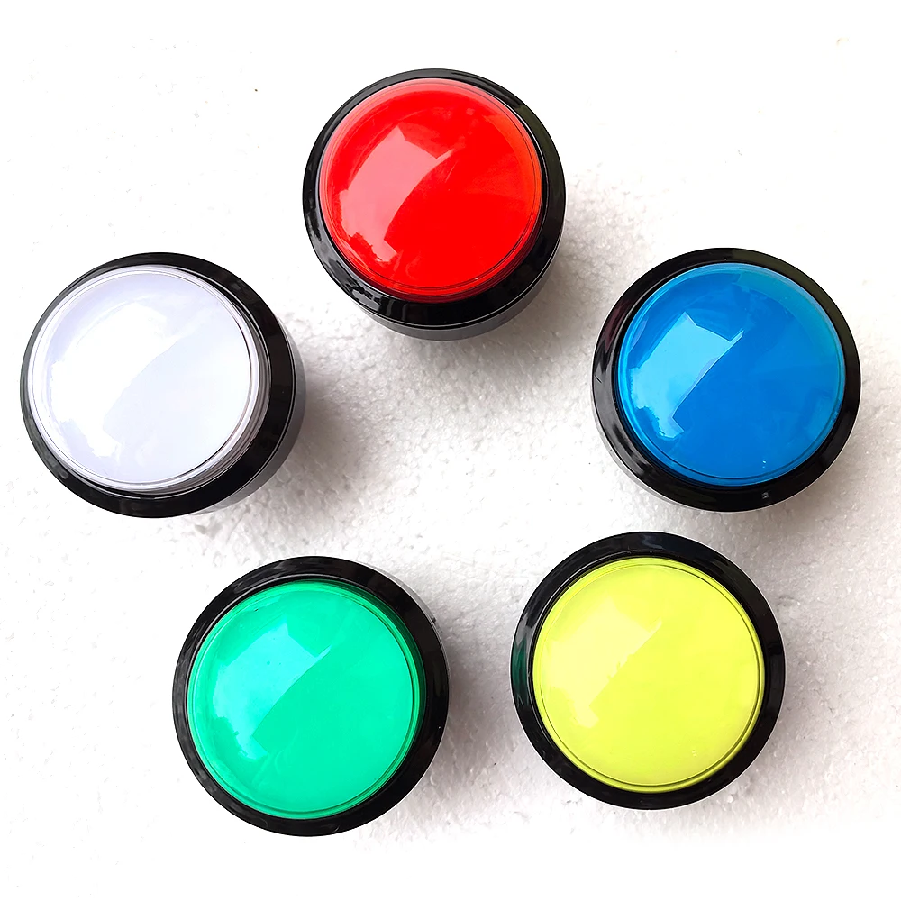 Arcade Push Button 60mm Round Convex LED Illuminated DC5V/12V Light Blub For Arcade Game Crane Basketball Vending Machine Parts