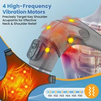 New Magnetic Remote Shoulder Massager,Cordless Heating,  4 Motors Vibration Massage,Timer Hot Compress Shoulder Pad,Muscle Relax 4