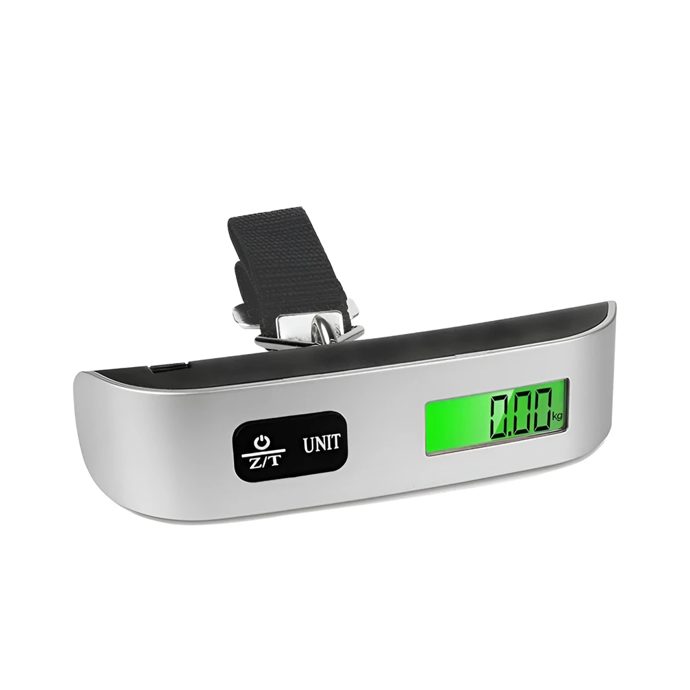 50kg/110lb 휴대용 전자 손 수하물 체중계 LCD 디지털 디스플레이 밸런스 체중계 여행 가방 수하물 중량계 도구