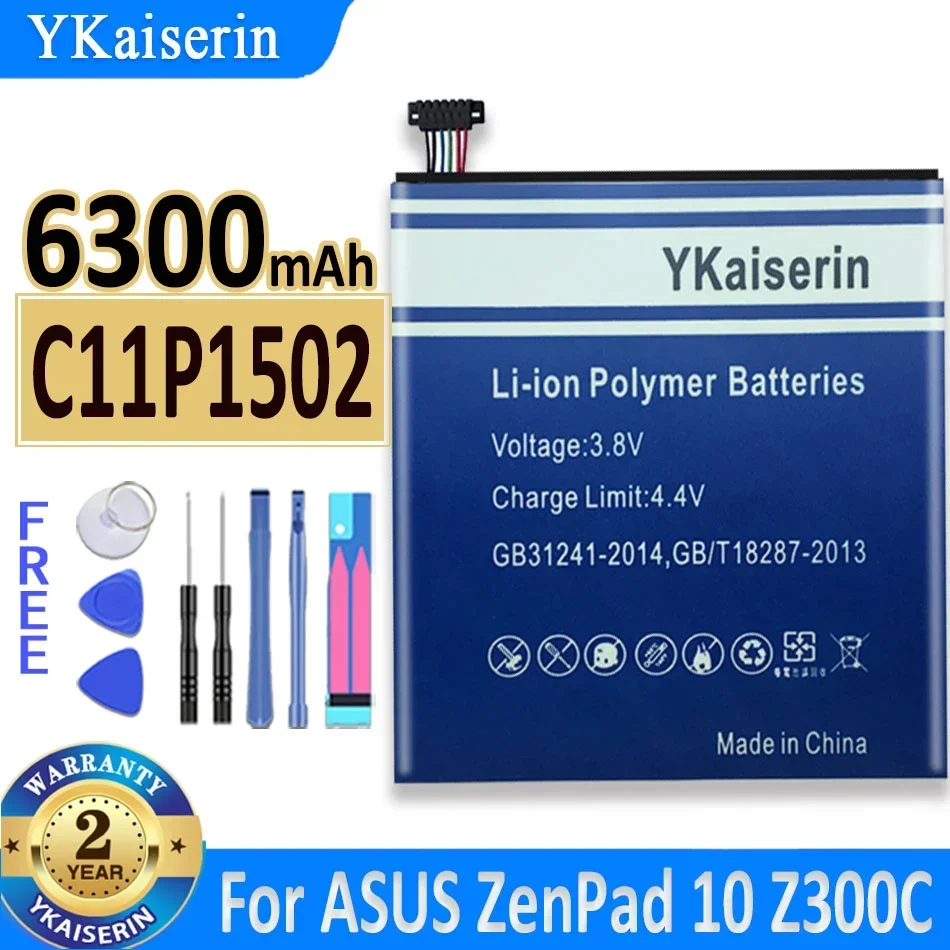 

YKaiserin 6300mAh C11P1502 Battery For ASUS ZenPad 10 ZenPad10 Z300C Z300M Z300CG Z300CL P023 P01T 10.1 Battery + Tools