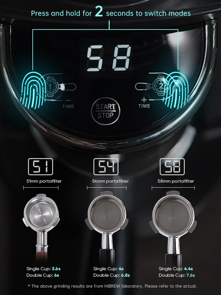مطحنة قهوة كهربائية أوتوماتيكية من HiBREW مع 31 تر...