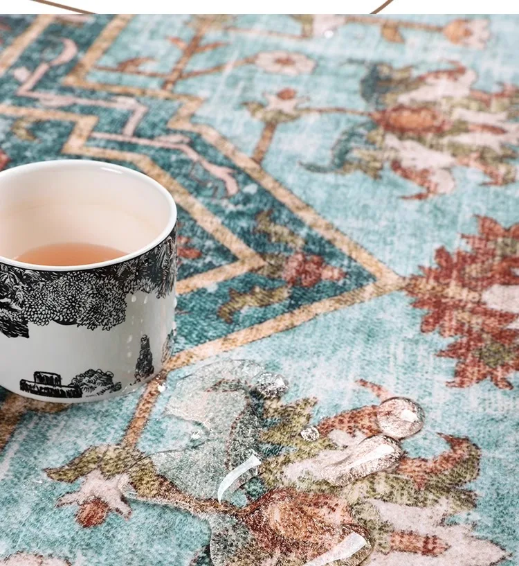 Retro Persian Type Rug Bohemian Living Room Decorative Carpet Comfortable Soft Bedroom Rug Non Slip Machine Washable Carpets 양탄자