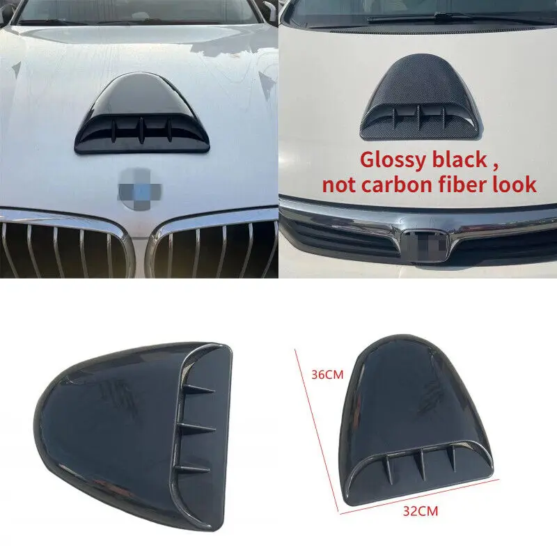 

Universal DIY Car Accessories Front Hood Vent Scoop Air Duct Flow Intake Decor Bonnet Stick Cover Exterior Black Hoods Scoops