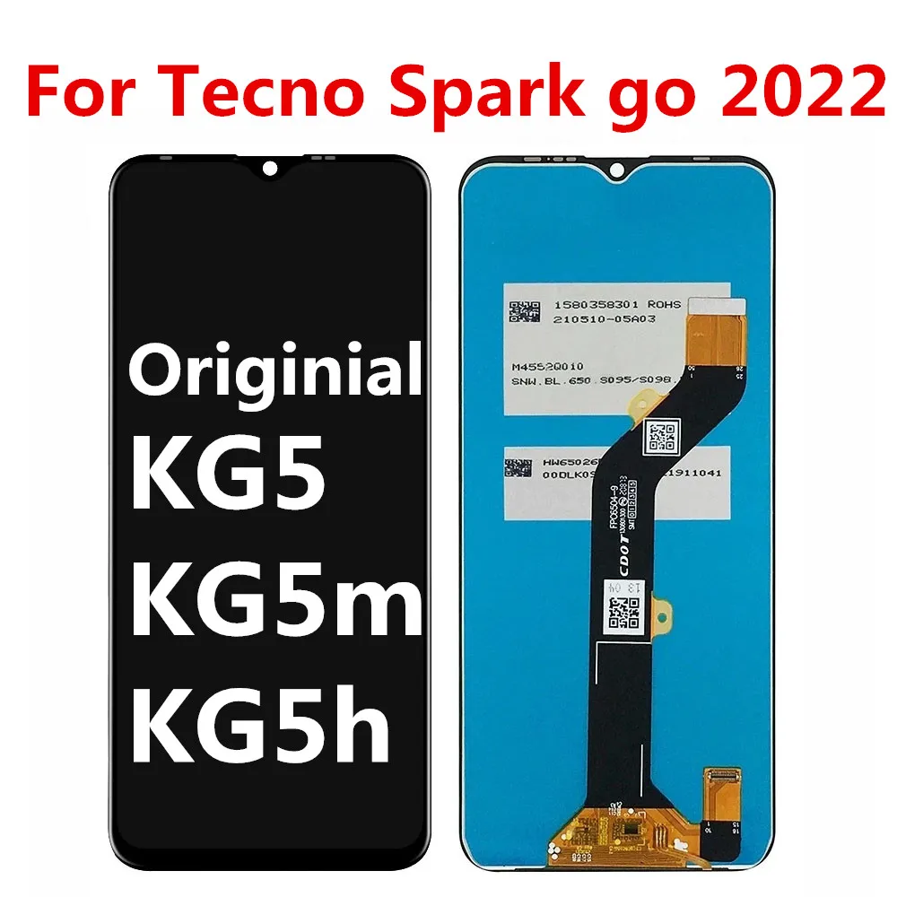 

Оригинальный ЖК-дисплей для Tecno Spark Go 2022 KG5 KG5M KG5H, экран, сенсорная панель, дигитайзер для Tecno Spark Go 2022 LCD KG5