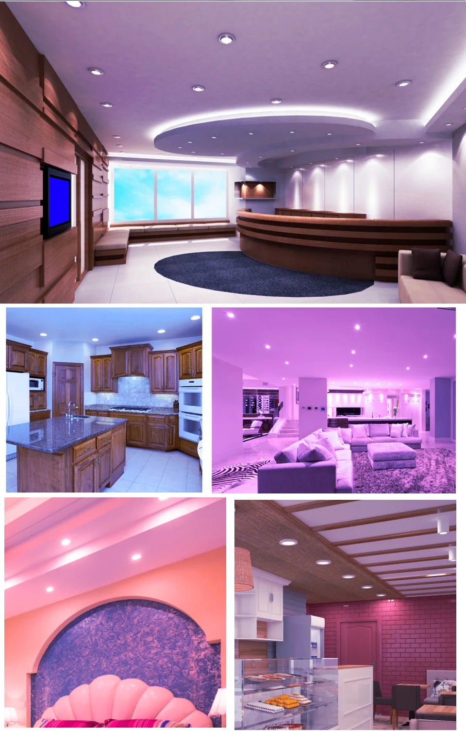 Tuya WiFi ZigBee LED Downlight 5W 7W 10W 15W AC 85-265V Smart Ceiling Lamp RGB+CW+WW Dimmable Works With Alexa Google Home