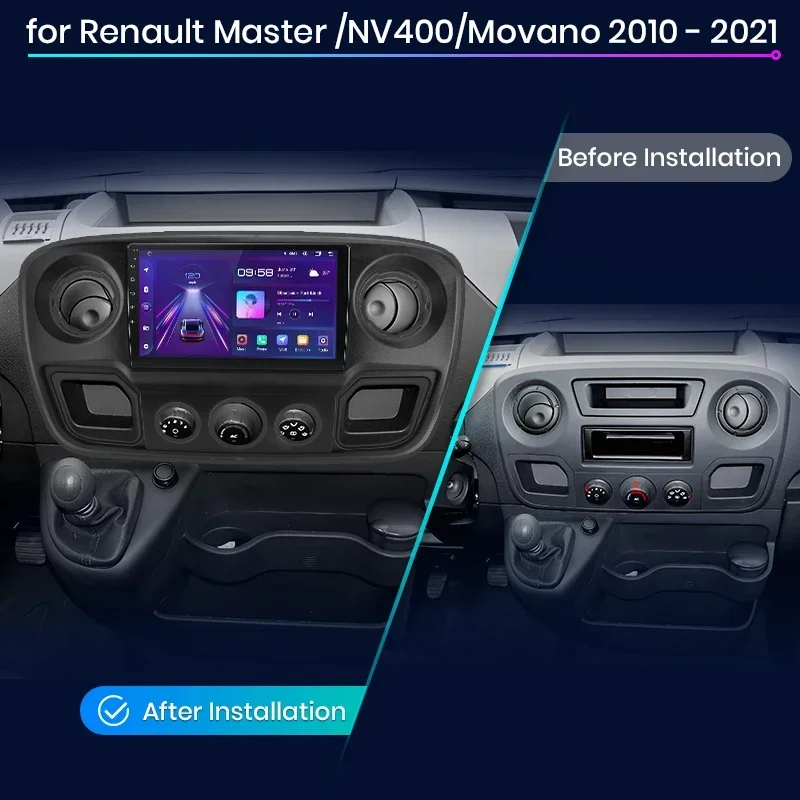 Junsun-reproductor multimedia con Android para coche, con 2 din CarPlay autorradio, RDS, BT, DSP, para Renault Master, Nissan NV400, Opel Movano, años 2010 a 2021 2