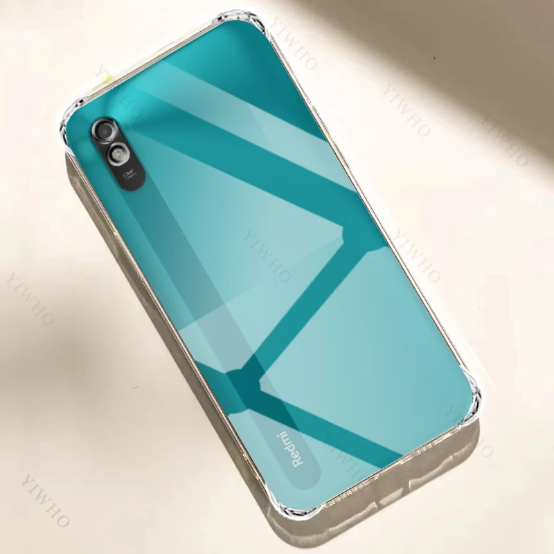 Cover Trasparente Con Girasole Per Redmi 9A / Redmi 9i - Custodia In TPU Flessibile Morbida, Paraurti Antishock, Bordi Rialzati