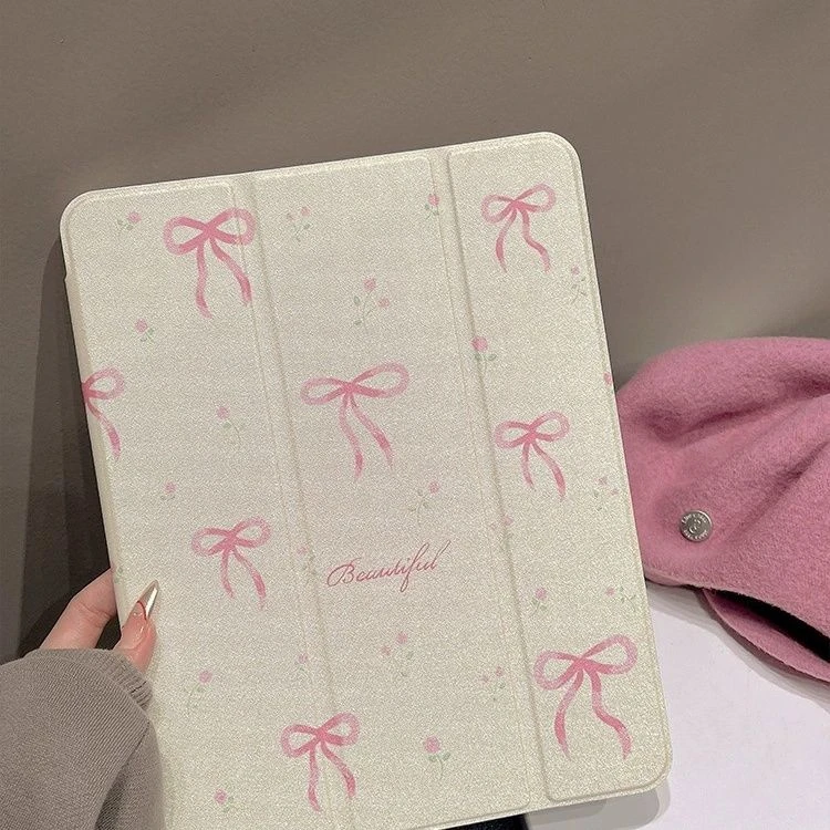 Elegant Pink iPad Case with Pencil Holder
