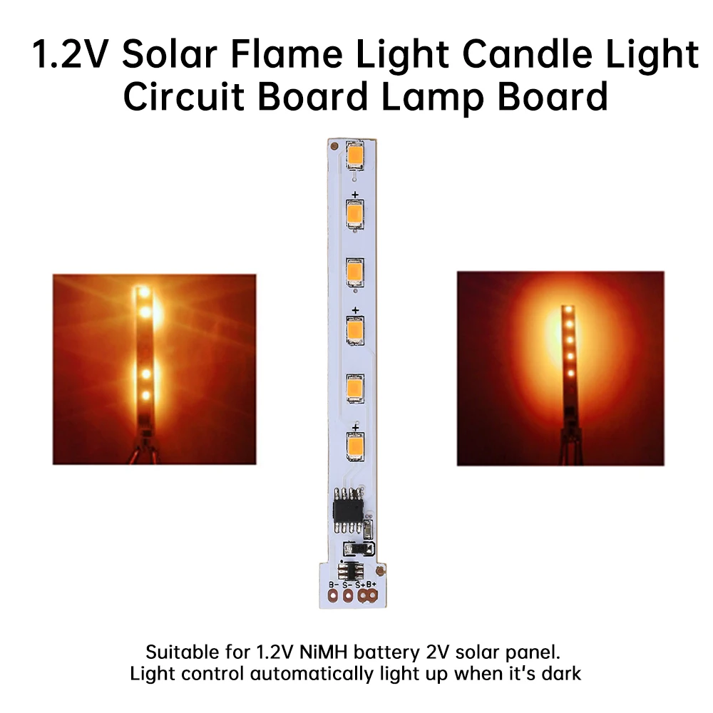 1.2V Solar 12LED Flame Light Lamp Board Solar Candle Light Circuit Board Candle Lamp Control Drive