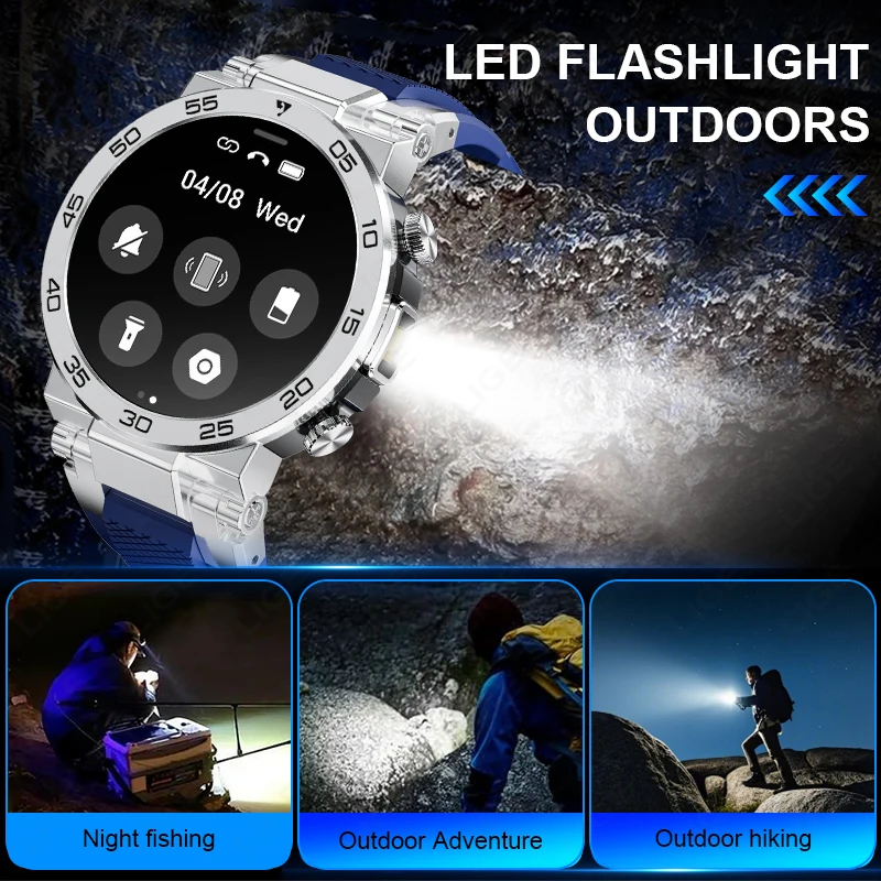 LIGE LED Bluetooth Call Smart Watch Men Outdoor Sports Full Touch Screen Health Monitoring Waterproof Smartwatch For IOS Android