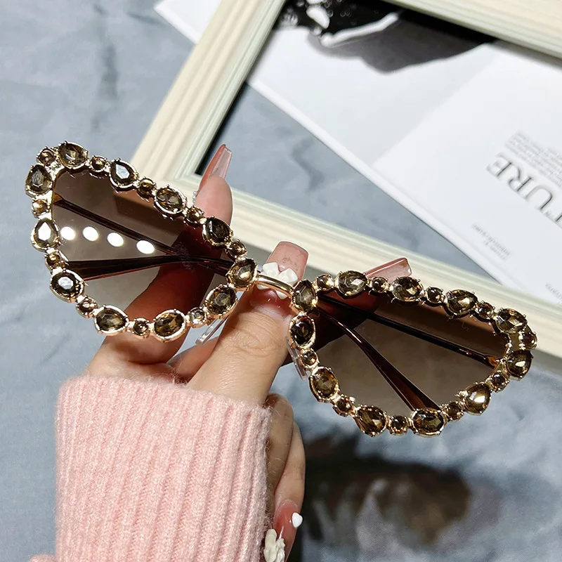 53040 Luxury Diamond Cat Eye Sunglasses Brand Designer Fashion Men Women  Shades Uv400 Vintage Glasses - AliExpress