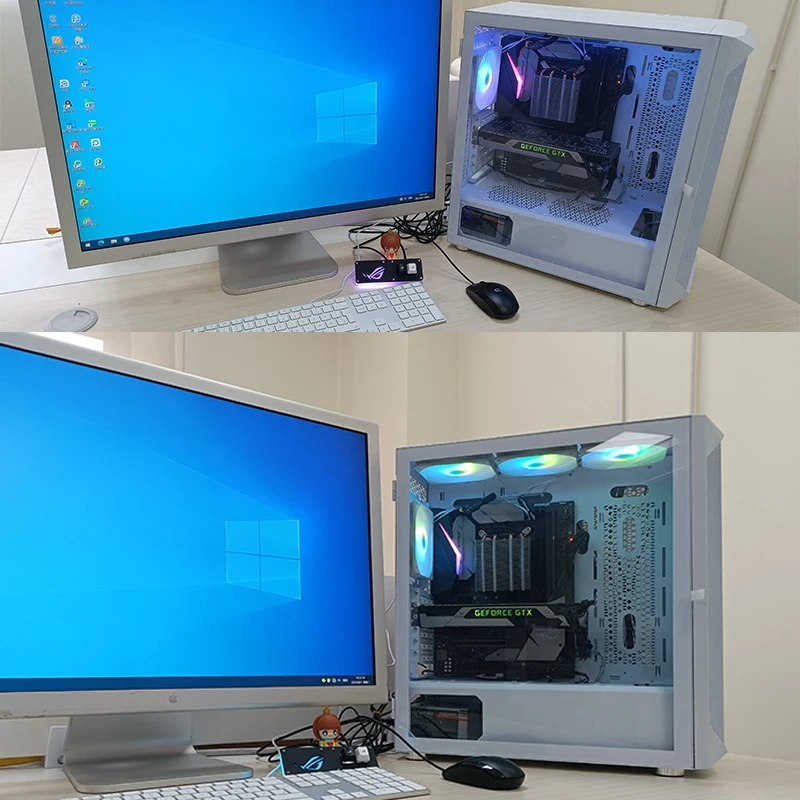PC 스위치 리셋 컴퓨터 외부 스위치 RGB 조명 데스크탑 마더보드 외부 시작 스위치 케이블, PC 케이스 액세서리 케이블