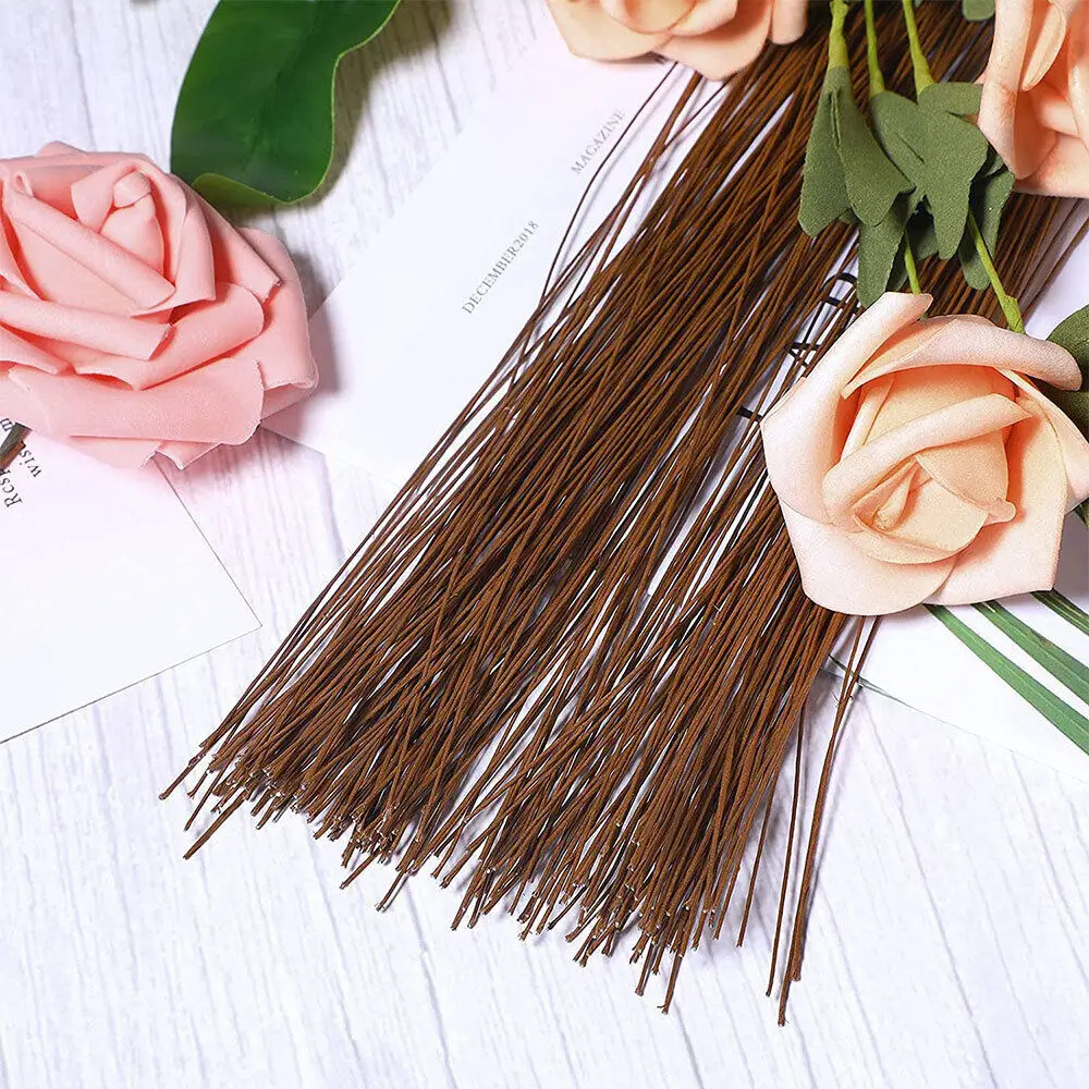 50PCS/Set #26 Paper Floral Wire 0.45mm/0.0177Inch Diameter 36cm Long Iron Wire Used For DIY Nylon Stocking Flower Branche Making