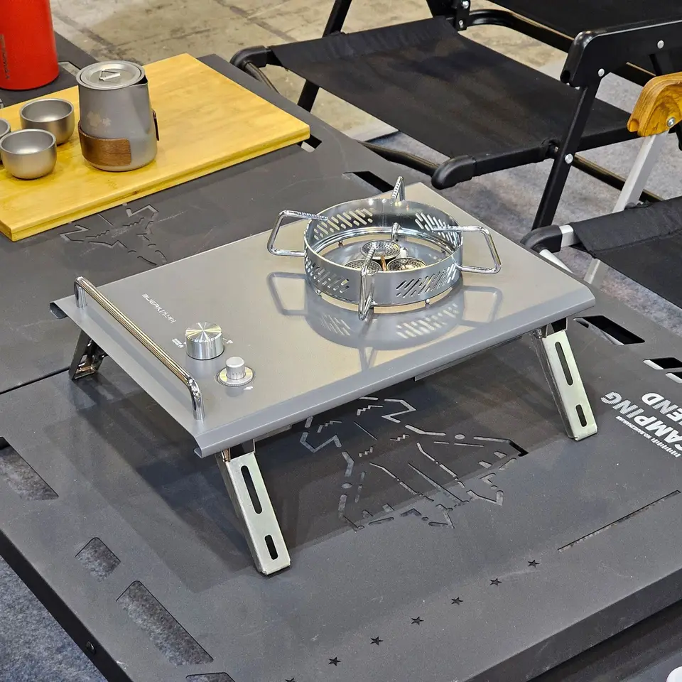 GRILL FORCE Réchaud De Camping Pour Table IGT, Réchaud à Gaz Isobutane Portable Avec Sac De Transport, Réchaud De Camping 4000 W, Brûleur Au Propane Pliable, Accessoires IGT Pour Pique-nique