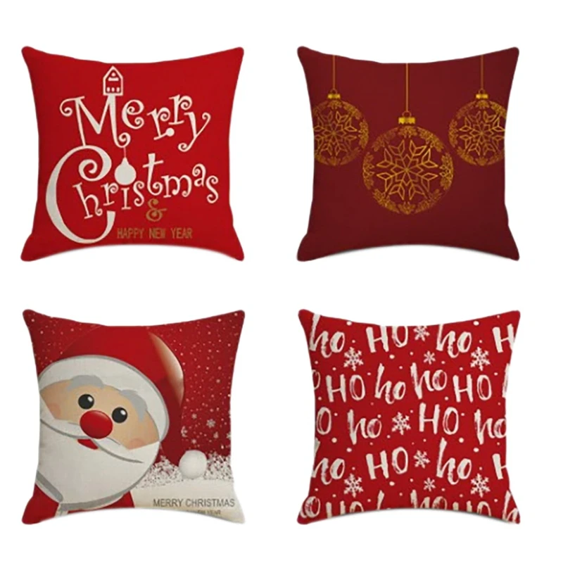 

Christmas Storefront Square Pillowcase Home Decor Linen Pillow Cases Cushion Covers For Pattern Gift 45X45cm