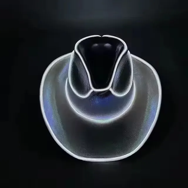 Lights Cowboy Cowgirl Hat with LED Light Up Cap Luminous Western Cowboy Hat Pearlescent Cowgirl for Dancing Party Dress Up party hat carnival hat neon hat fluorescent hat cowboy doll hat