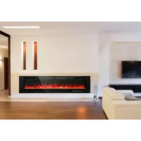 72" Electric Fireplace Indoor Wall Mounted & Recessed Fireplace Heater with Remote Control & Touch Screen,Timer, Fire Place 1