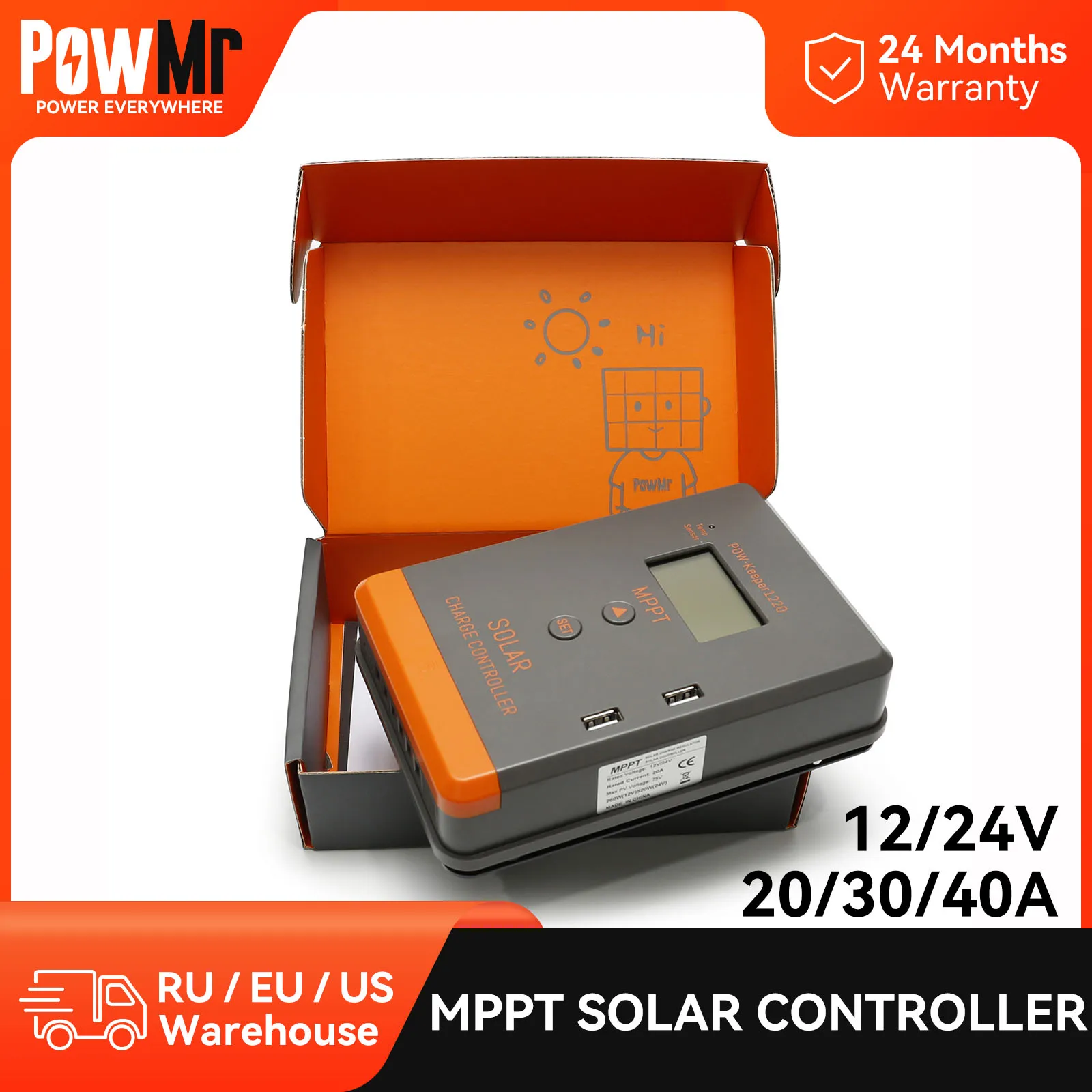 Powmr Mppt Charge Solar Controller 40A 30A 20A 12V 24V Battery Regulator Support Lithium Lead-Acid Max Pv 100V 75V 50V Powmr Mppt Charge Solar Controller 40A 30A 20A 12V 24V Battery Regulator Support Lithium Lead-Acid Max Pv 100V 75V 50V