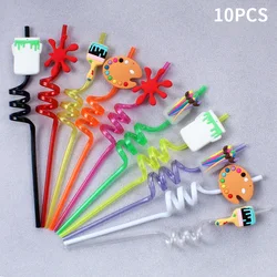 Spiral Art Reusable Straws for Student Parties and Campus Gatherings (Multicolored)