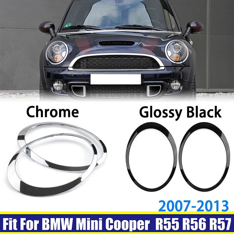 Chrom Scheinwerfer Zierring Set Links Rechts Für Mini Cooper R55