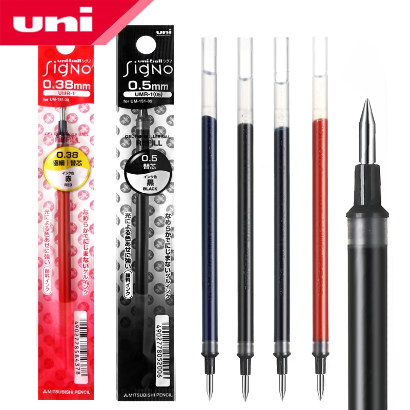 

10Pcs/lot UNI Ball-Signo gel refill UMR-1 0.38 / 0.5mm is suitable for UM-151 gel pen red blue black optional student stationery