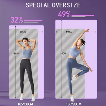 185*60CM Thick Non-slip Yoga Mat High-density Sports Fitness Mat Home Sports Pilates Gymnastics Exercise Gymnastics 2