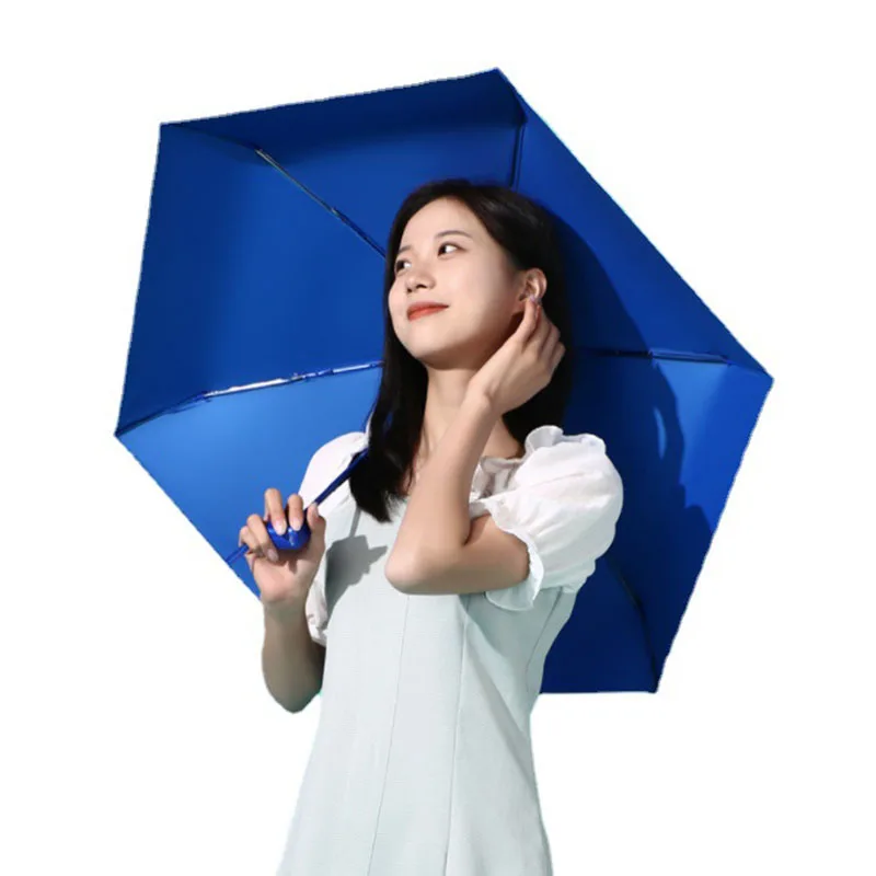 

Pocket Flat Mini Umbrella Girls Portable Six Folding Umbrella Rain Women Blue Coating Parasol Travel Sun UV Umbrellas Colorful