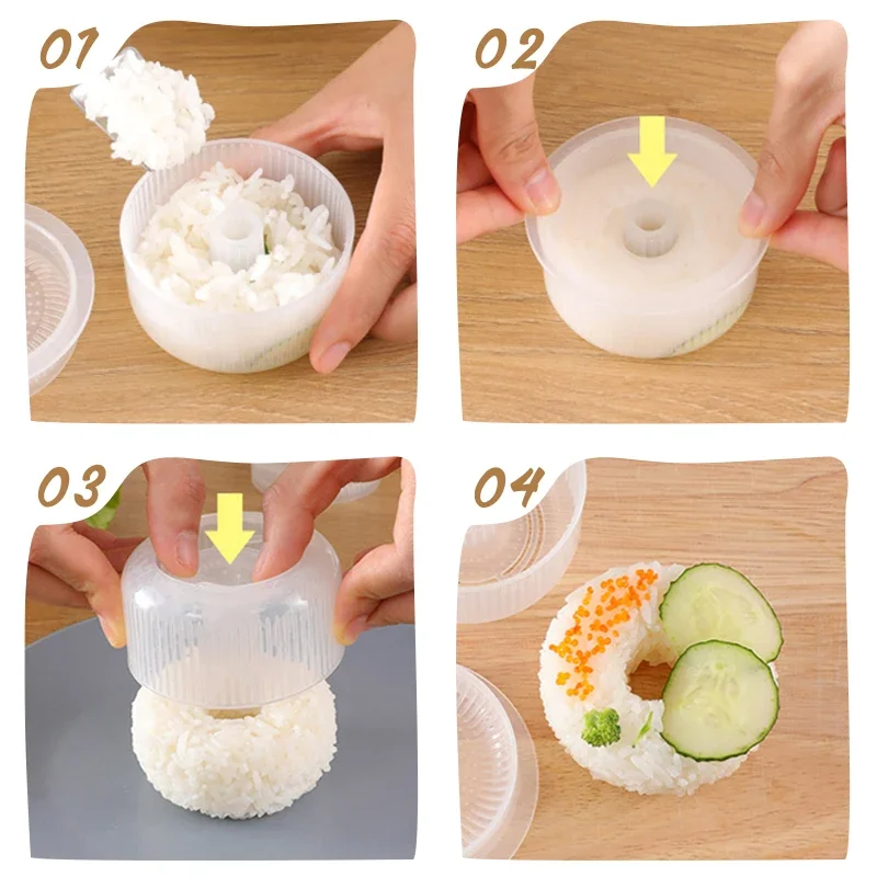 Description Picture 5 of itemRice Ball Mold Donut Round Non-Stick Sushi Maker DIY Easy Rice Ball Press Mold tools Children's Bento Set Kitchen Accessory