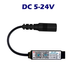 Smart Music-Activated RGB LED Light Strip Controller with Bluetooth and App Control (DC 5-24V)