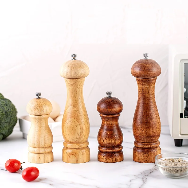 Manual Oak Wooden Pepper Mill Salt Grinder Kitchen Spice Tools