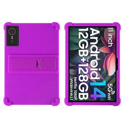 Durable Kickstand Shockproof Android Tablet Case - Soft Silicone Protective Shell for AGM PAD P2 (PURPLE)