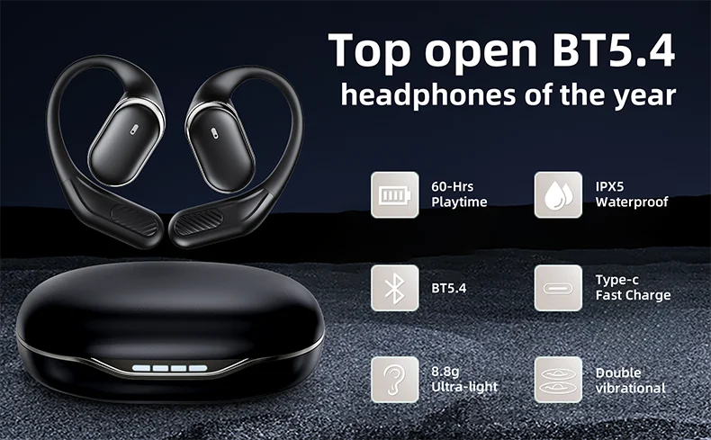 Bluetooth Earbuds Best Beats Headphones For Bass Open-Ear
