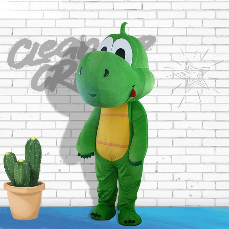 

Green Dragon Dinosaur Mascot Cosplay Costume Fancy Clothing Mascotte Suit Adult Man and Woman Halloween Carnival Party