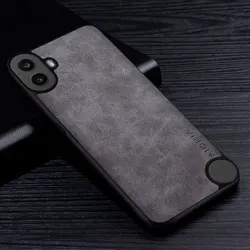 Premium PU Leather Phone Case - Scratch-Resistant Solid Color Cover for Nothing CMF Phone 1 (Gray)