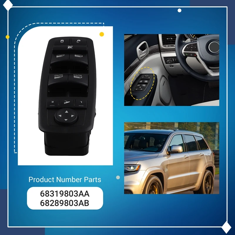 Car Driver Side Electric Window Glass Lift Control Switch With Folding 68319803AA For Jeep Grand Cherokee-LHD