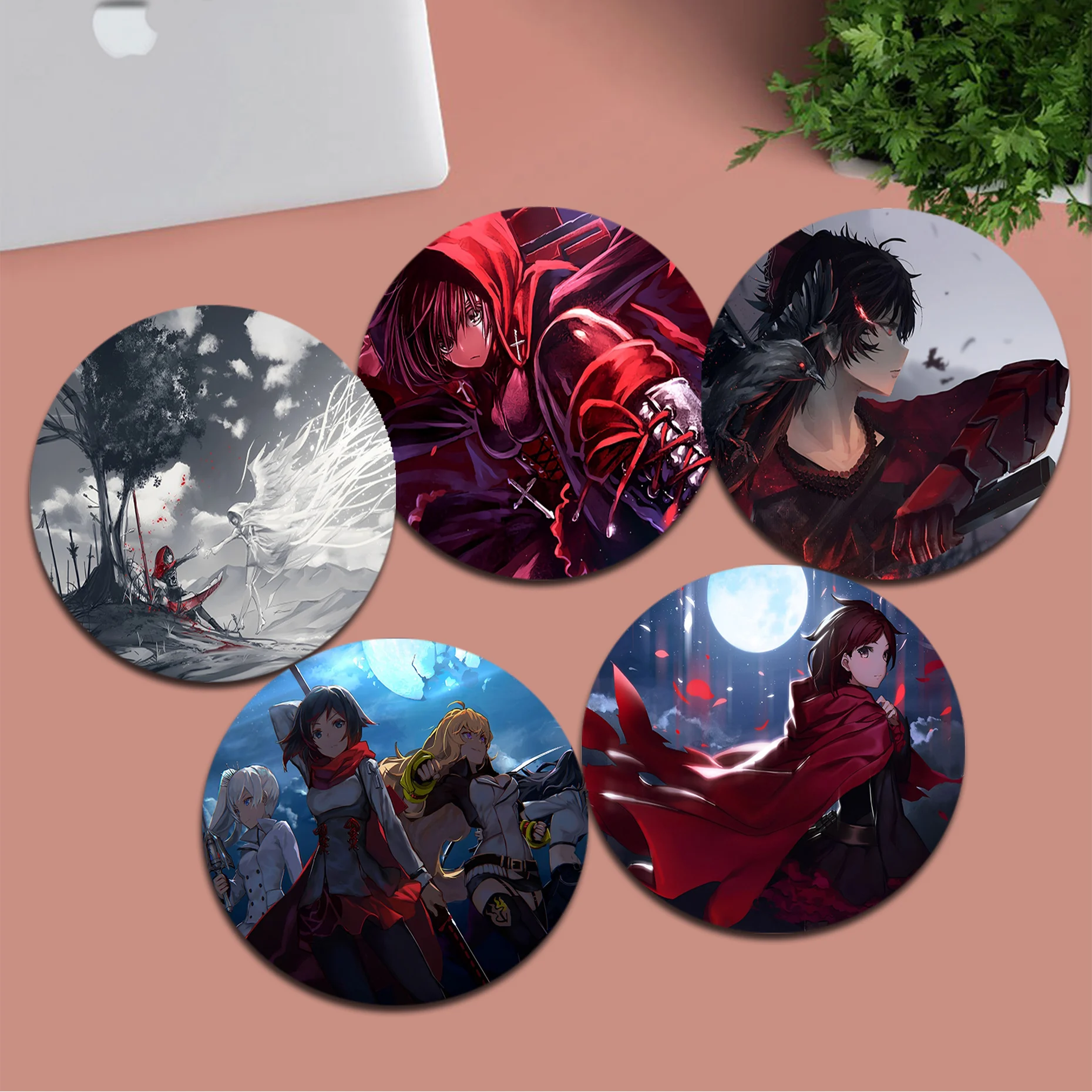 

R-RWBY Mousepad Small Round Big Promotion Table Mat Student Mousepad Computer Keyboard Pad Games Pad Padmouse Desk Play Mats