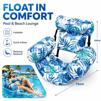Poltrona Gonfiabile Resistente per Piscina, 1 Pezzo, Seduta Gonfiabile per Adulti, per Lago, Spiaggia, Giardino, Feste, Arredamento Esterno, Uso Estivo