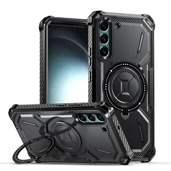Premium Stand Case with Invisible Magnet Kickstand | Anti - Drop Protective Cover - Galaxy S22 (Black)