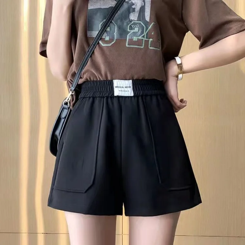 Short Pants for Women To Wear Fitness Running Womens Shorts Boxer Gym Work Elastic Waist White Sports Office Sport Streetwear XL